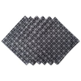 DII Black and White Geometric Cloth Napkins - Set of 6