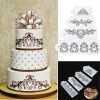 4PCS Kitchen Cookie Baking Tool Damask Lace Flower Cake Border Stencil Mold