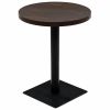 Bistro Table MDF and Steel Round 23.6"x29.5" Dark Ash