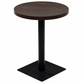 Bistro Table MDF and Steel Round 23.6"x29.5" Dark Ash