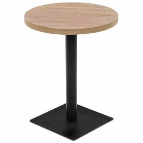 Bistro Table MDF and Steel Round 23.6"x29.5" Oak Color