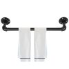 Free shipping 16 Inch Basics Classic Towel Bar Rack Industrial Iron Pipe Towel Rack Holder(Black)