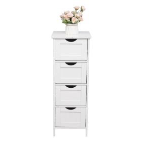 4 Drawers Storage Cabinet Fork Type Bathroom Wall Cabinet White  YJ