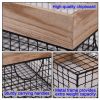 Wooden Top Wire Storage Baskets (Set of 3)Organizer with Built-in Handles for Kitchen Laundry Nursery