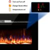 BizHomart 60" Electric Fireplace, Recessed & Wall Mounted Electrical Fireplace with Bracket, Ultra Thin, Low Noise, Remote Control, Timer, Logset & Cr