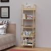 WTZ Bookshelf;  Ladder Shelf;  5 Tier Bamboo Bookcase;  Rustic Open Book Case for Bedroom;  Living Room;  Office;  BC-238 Natural