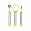 3 in 1 Melon Baller Scoop + Fruit Peeler + Carving Knife for Fruits Ice Cream Cookie Dough Butter Stainless Steel Kitchen Gadget Tool