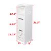 3-tier Bathroom Storage Cabinet with Garbage Can 25*25*80CM White RT