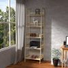 WTZ Bookshelf;  Ladder Shelf;  5 Tier Bamboo Bookcase;  Rustic Open Book Case for Bedroom;  Living Room;  Office;  BC-238 Natural