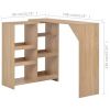 Bar Table with Moveable Shelf Oak 54.33"x15.75"x47.24"