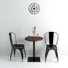 Bistro Table MDF and Steel Round 23.6"x29.5" Dark Ash