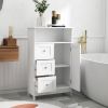 Bathroom standing storage cabinet with 3 drawers and 1 door-White