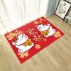 Lucky Cat Pattern Floor Carpet Non-slip Modern Doormats Rugs Red 15"*23"