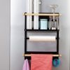 Magnetic refrigerator storage rack, anti-rust kitchen storage rack, spice rack, paper towel rack, with hook, strong suction RT