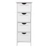 4 Drawers Storage Cabinet Fork Type Bathroom Wall Cabinet White  YJ