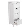 4 Drawers Storage Cabinet Fork Type Bathroom Wall Cabinet White  YJ