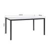 59.1'' Dining Table - Marble color table top with black leg