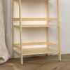 WTZ Bookshelf;  Ladder Shelf;  5 Tier Bamboo Bookcase;  Rustic Open Book Case for Bedroom;  Living Room;  Office;  BC-238 Natural