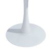 Modern 31.5" Dining Table with Round Top and Pedestal Base in marble color