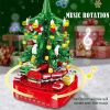 City Christmas Tree Rotating Music Box Building Blocks Friends Santa Claus LED Light Shining Xmas Bricks Toys For Children Girls