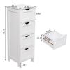 4 Drawers Storage Cabinet Fork Type Bathroom Wall Cabinet White  YJ