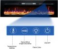 BizHomart 60" Electric Fireplace, Recessed & Wall Mounted Electrical Fireplace with Bracket, Ultra Thin, Low Noise, Remote Control, Timer, Logset & Cr