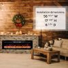 BizHomart 60" Electric Fireplace, Recessed & Wall Mounted Electrical Fireplace with Bracket, Ultra Thin, Low Noise, Remote Control, Timer, Logset & Cr