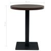 Bistro Table MDF and Steel Round 23.6"x29.5" Dark Ash