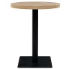 Bistro Table MDF and Steel Round 23.6"x29.5" Oak Color