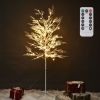 5Ft Dimmable Lighted Cypress Tree Birch Twig 120 LED 8 Mode Warm White with Timer Remote Xmas Indoor Tabletop Home Holiday Party Wedding Decoration