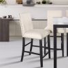 5 Piece Counter Height Faux Marble Modern Dining Set with Matching Chairs and Marble Veneer for Home