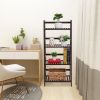 4-Tier Ladder Shelf, Multifunctional Ladder-Shaped Bookcase Storage Shelves, Bamboo Plant Stand Flower Pots Holder, Display Rack for Living Room Bathr