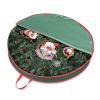 Christmas Wreath Storage Bag 48" Garland Wreath Container Tear Resistant Fabric Round Wreath Boxes for Storage for Xmas Holiday Ornament;  Red and Gre