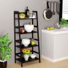 4-Tier Ladder Shelf, Multifunctional Ladder-Shaped Bookcase Storage Shelves, Bamboo Plant Stand Flower Pots Holder, Display Rack for Living Room Bathr