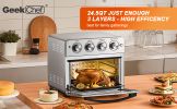 Toaster Oven Air Fryer Combo, Countertop Convection Oven with 4 Accessories & Recipes, Easy Clean, Stainless Steel, Silver