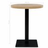 Bistro Table MDF and Steel Round 23.6"x29.5" Oak Color