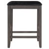 TOPMAX 3-Piece Counter Height Wood Kitchen Dining Table Set with 2 Stools for Small Places, Gray Finish+Black Cushion