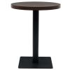 Bistro Table MDF and Steel Round 23.6"x29.5" Dark Ash