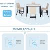 5 Piece Counter Height Faux Marble Modern Dining Set with Matching Chairs and Marble Veneer for Home