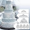 4PCS Kitchen Cookie Baking Tool Damask Lace Flower Cake Border Stencil Mold