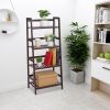 4-Tier Ladder Shelf, Multifunctional Ladder-Shaped Bookcase Storage Shelves, Bamboo Plant Stand Flower Pots Holder, Display Rack for Living Room Bathr