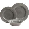 Studio California Mauna 12 Piece Heavyweight Melamine Dinnerware Set, Gray