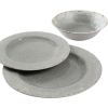 Studio California Mauna 12 Piece Heavyweight Melamine Dinnerware Set, Gray