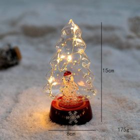 Christmas Decoration Glass Tree Home Desktop Decoration Light Up Small Night Light Christmas Gifts (Style: santa claus)