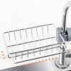 Drainer Storage Soap Stainless Dishcloth Rag Steel Sponge Shelf Adjustable Rack Dry Kitchen Basket Finishing Faucet Towel Pool