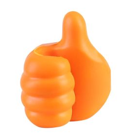 Silicone Thumb Wall Hook Creative Adhesive Thumb Cable Clip Key Hook Wall Hangers for Data Cable Earphone Belt hat Key Storage (Type: Orange 12 packs)