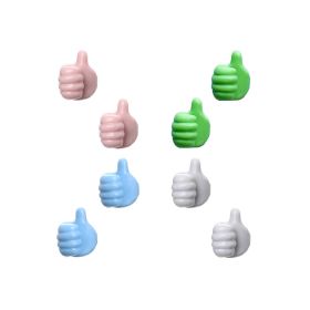 Silicone Thumb Wall Hook Creative Adhesive Thumb Cable Clip Key Hook Wall Hangers for Data Cable Earphone Belt hat Key Storage (Type: 4 Colors 8 packs)