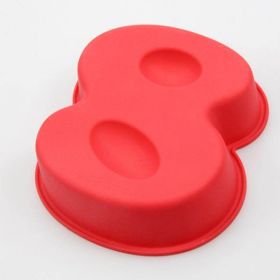 1PC Silicone Number Cake Mould Number Baking Cake Kitchen Accessories Baking Tool Baking (Color: 8, size: 8)