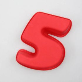 1PC Silicone Number Cake Mould Number Baking Cake Kitchen Accessories Baking Tool Baking (Color: 5, size: 5)