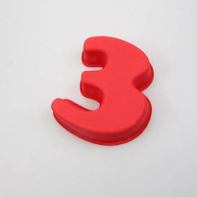 1PC Silicone Number Cake Mould Number Baking Cake Kitchen Accessories Baking Tool Baking (Color: 3, size: 3)